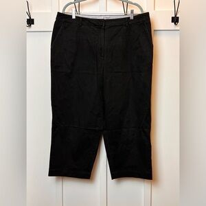 Kim Rogers Women's 16 W Crop Stretch Black Pant Casual Comfort Workwear Pockets